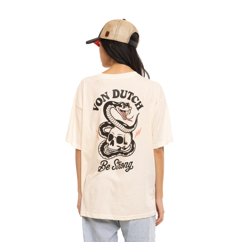 Tee Shirt Rose coupe Oversize Col rond SNAKE | Femme - Vondutch | Von Dutch
