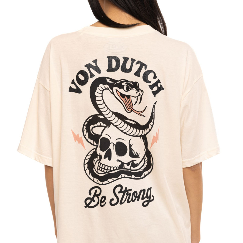 Tee Shirt Rose coupe Oversize Col rond SNAKE | Femme - Vondutch | Von Dutch