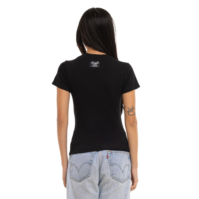 Tee Shirt Noir coupe Slim Col rond FLASH | Femme - Vondutch | Von Dutch