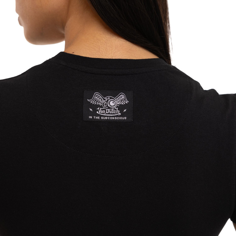 Tee Shirt Noir coupe Slim Col rond FLASH | Femme - Vondutch | Von Dutch