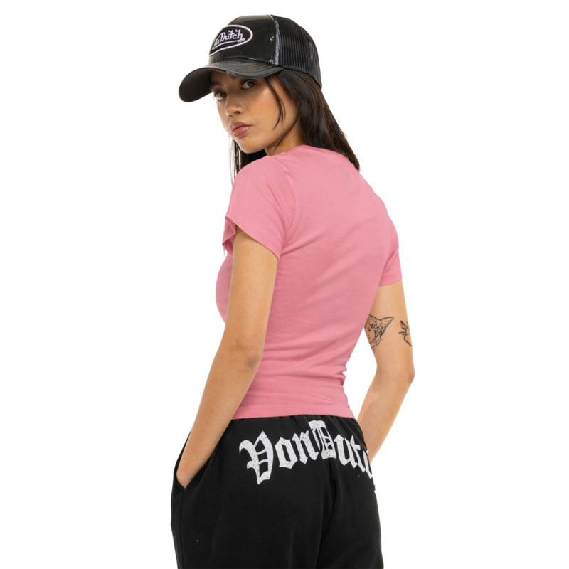 Tee Shirt Rose coupe Slim Col rond LUCY | Femme - Vondutch