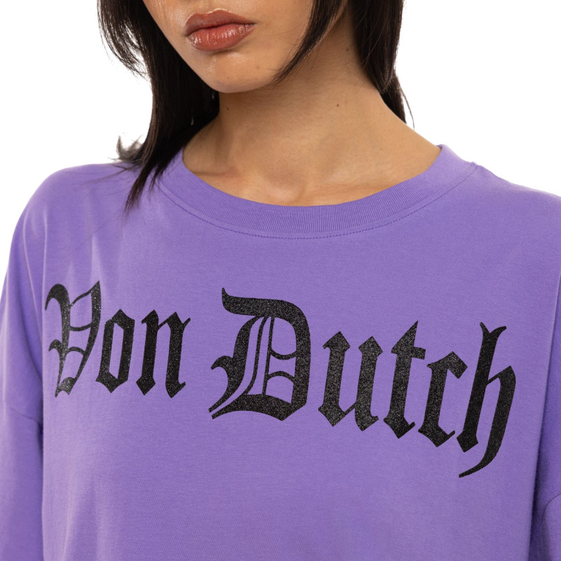 Tee Shirt Violet coupe Oversize Col rond VANESS | Femme - Vondutch