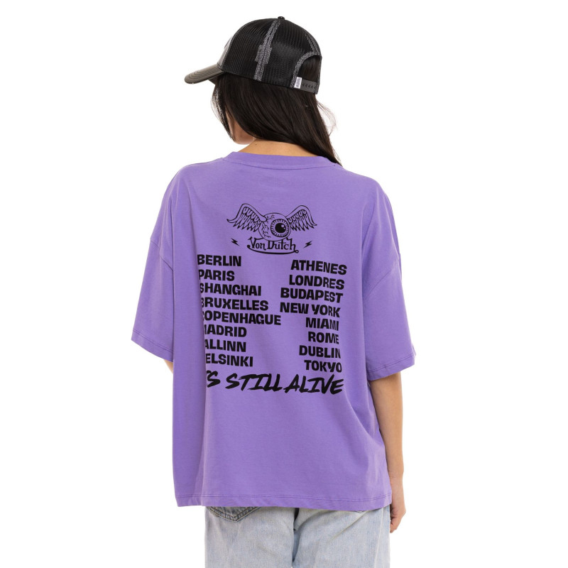 Tee Shirt Violet coupe Oversize Col rond VANESS | Femme - Vondutch | Von Dutch