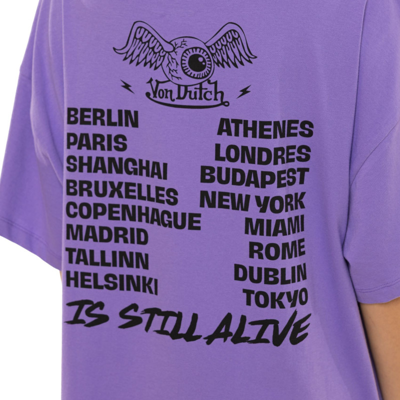 Tee Shirt Violet coupe Oversize Col rond VANESS | Femme - Vondutch | Von Dutch