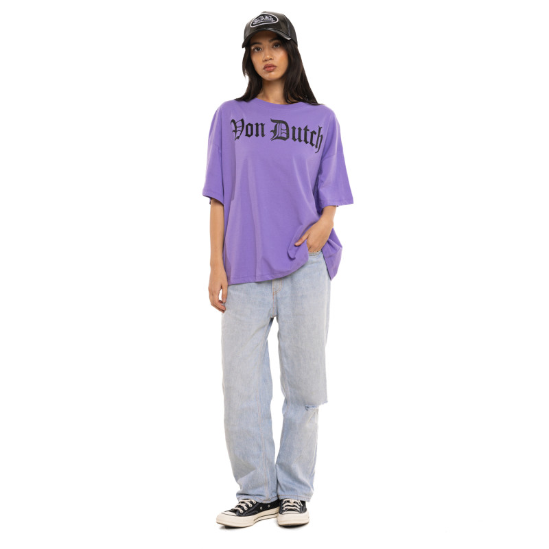 Tee Shirt Violet coupe Oversize Col rond VANESS | Femme - Vondutch | Von Dutch