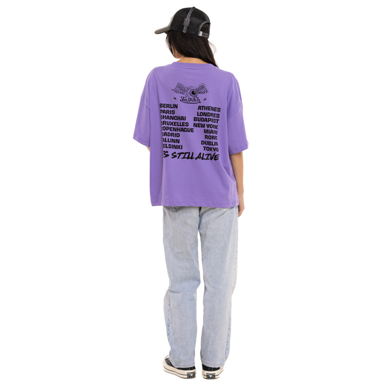 Tee Shirt Violet coupe Oversize Col rond VANESS | Femme - Vondutch | Von Dutch