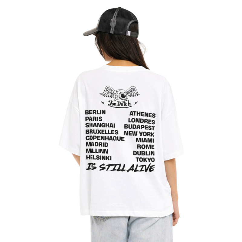 Tee Shirt Blanc coupe Oversize Col rond VANESS | Femme - Vondutch