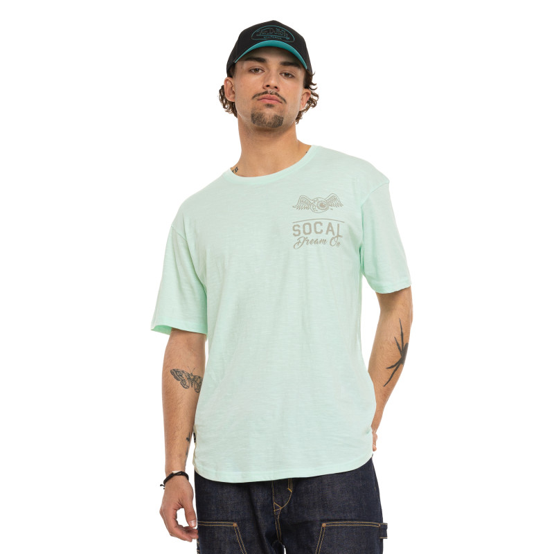 Tee Shirt Vert coupe Oversize Col rond effet Flammé DREAM | Homme - Vondutch | Von Dutch