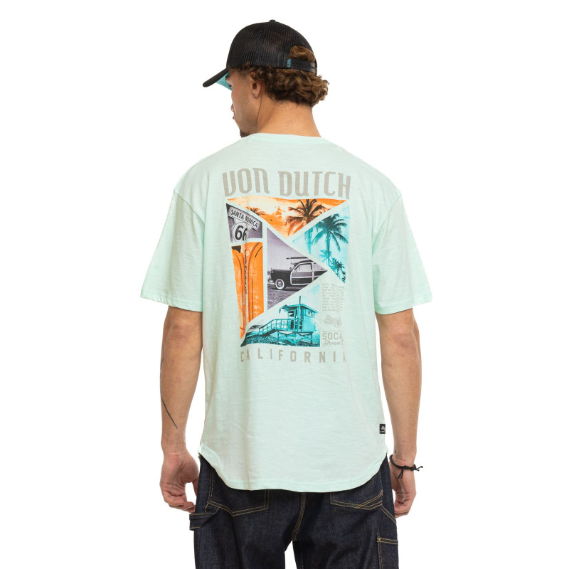 Tee Shirt Vert coupe Oversize Col rond effet Flammé DREAM | Homme - Vondutch | Von Dutch