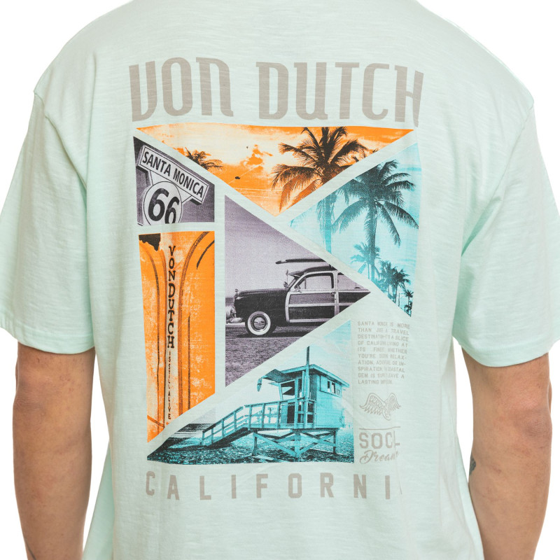 Tee Shirt Vert coupe Oversize Col rond effet Flammé DREAM | Homme - Vondutch | Von Dutch