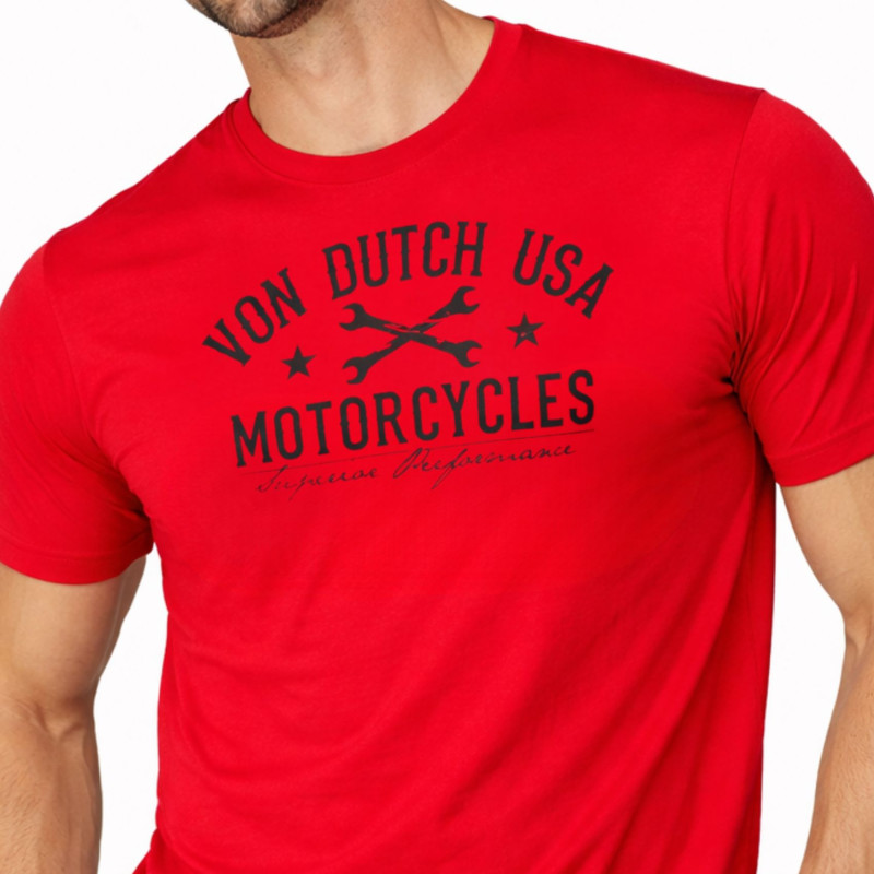 Tee Shirt Rouge coupe Régular Col rond LOG | Homme - Vondutch