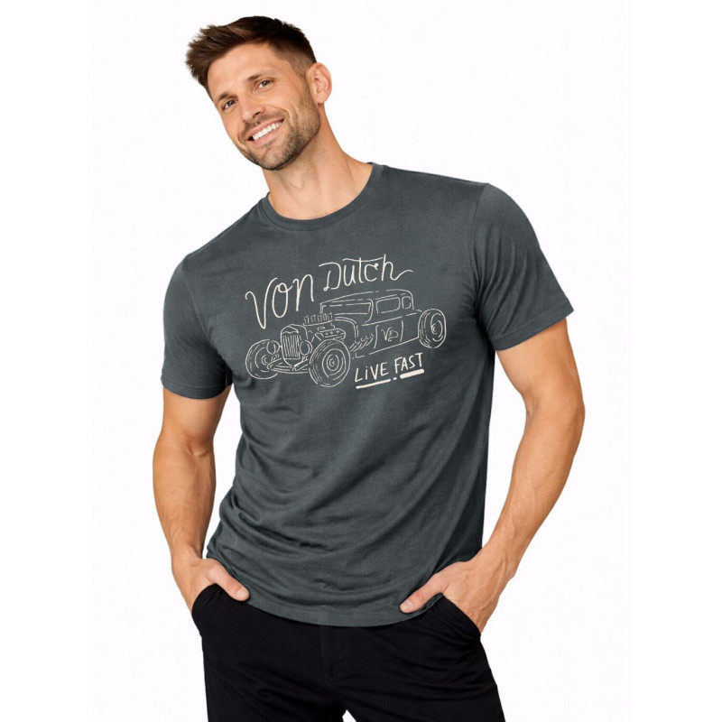 Tee Shirt Gris coupe Régular Col rond LOG Homme | Vondutch