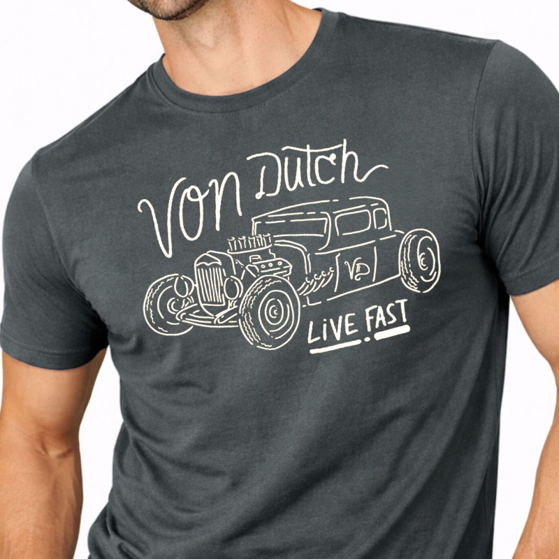 Tee Shirt Gris coupe Régular Col rond LOG Homme | Vondutch