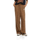 Pantalon femme fluide en viscose imprimée léopard badge métal Karin