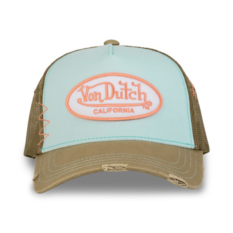 Casquette Vondutch Marron Trucker Snapback effet Usé USED | Vondutch