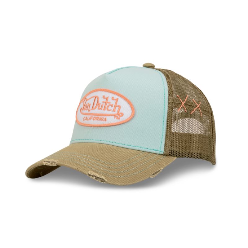 Casquette Vondutch Marron Trucker Snapback effet Usé USED | Vondutch