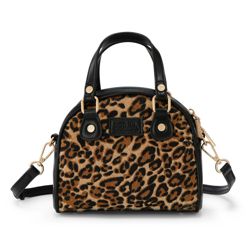 Sac bowling avec bandoulière effet fourrure avec broderie Leopard | Von Dutch
