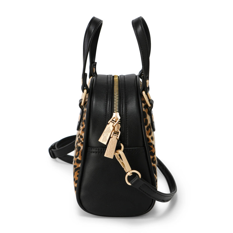 Sac bowling avec bandoulière effet fourrure avec broderie Leopard | Von Dutch