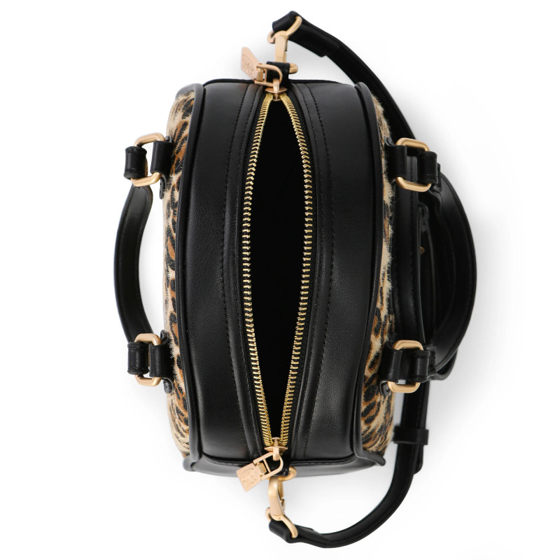 Sac bowling avec bandoulière effet fourrure avec broderie Leopard | Von Dutch