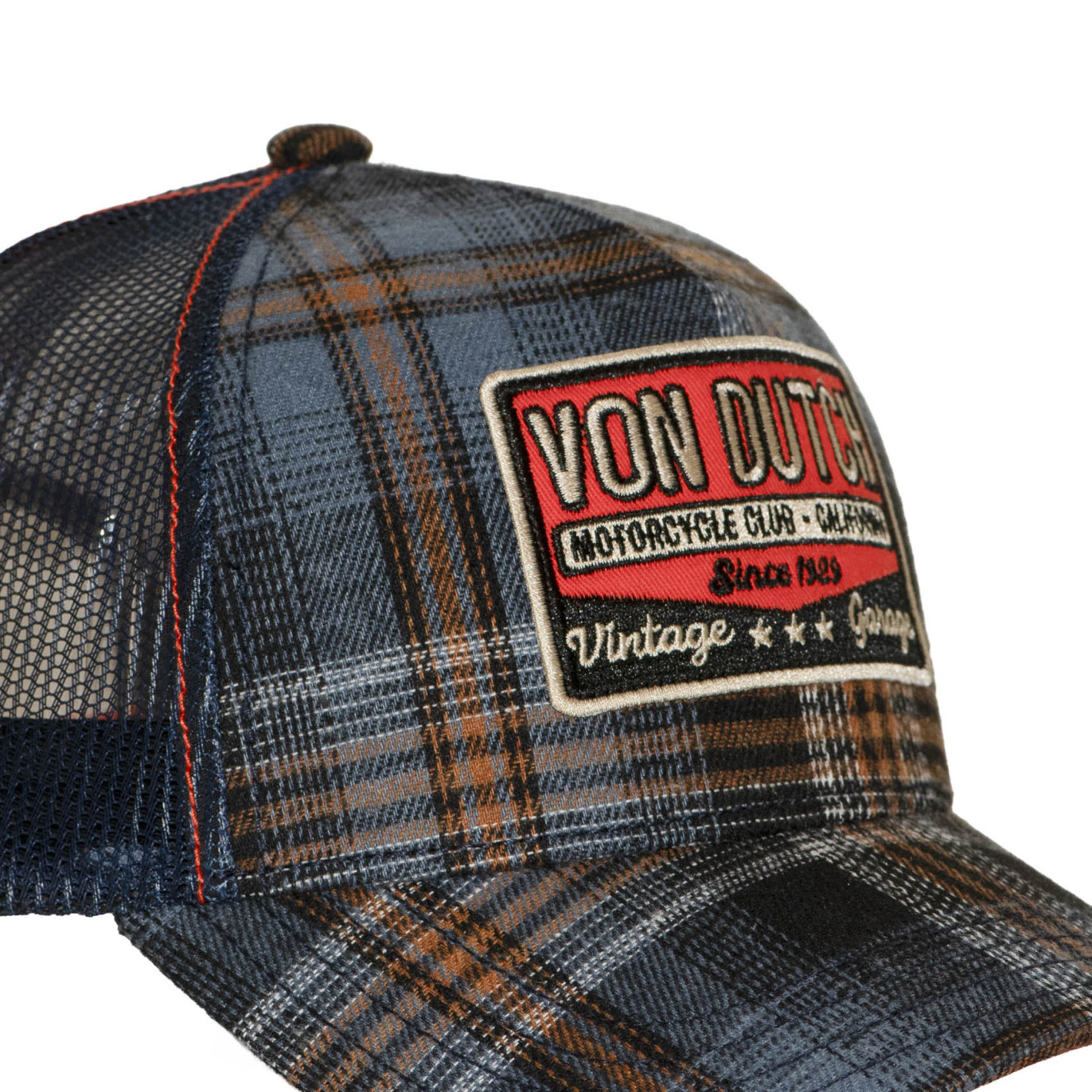 Casquette baseball  à carreaux avec patch Carrreaux09