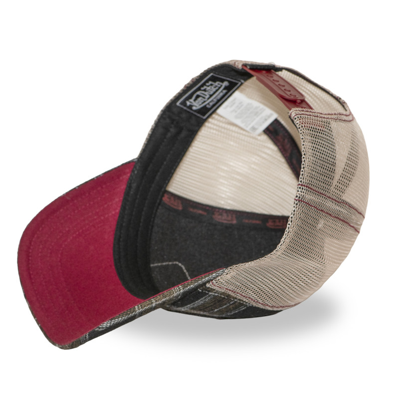 Casquette baseball  à carreaux avec filet et patch | Von Dutch