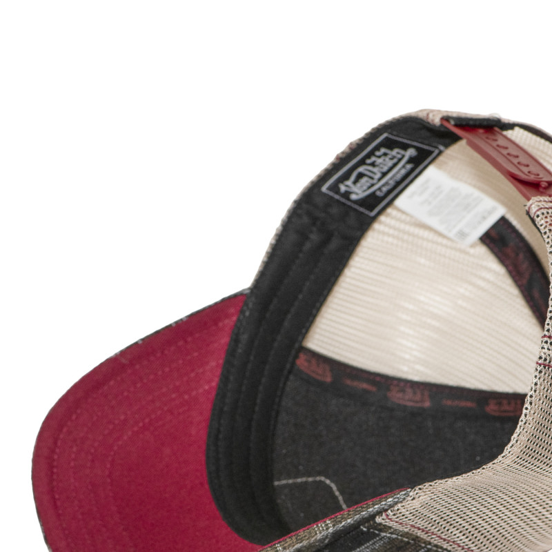 Casquette baseball  à carreaux avec filet et patch | Von Dutch