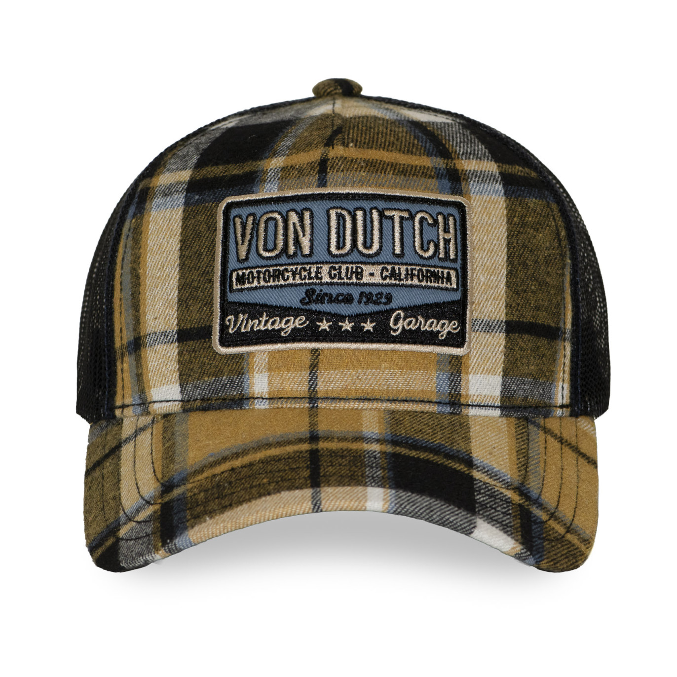 Casquette baseball  à carreaux avec filet et patch Carrreaux11
