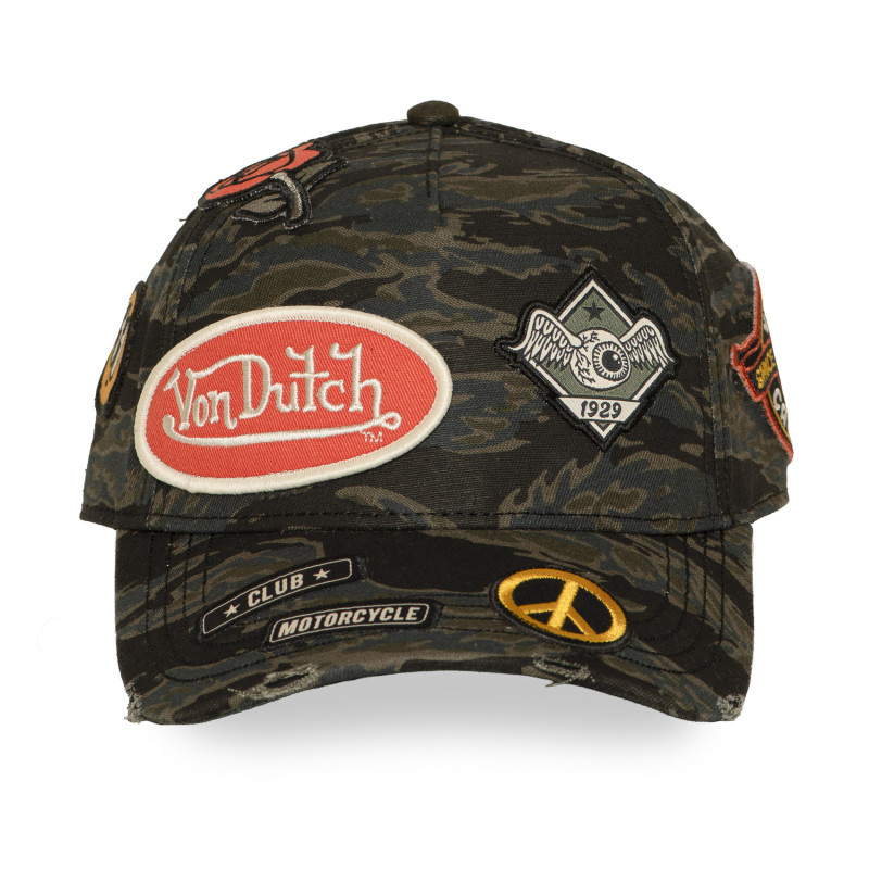 Casquette baseball effet usé avec patch Kamo Tiger | Von Dutch