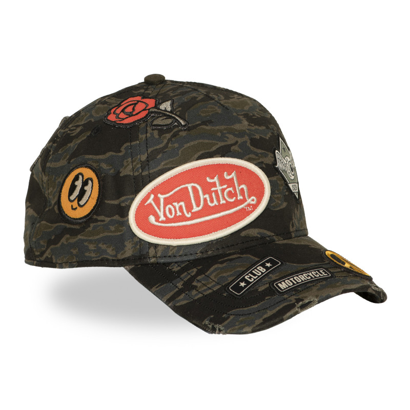 Casquette baseball effet usé avec patch Kamo Tiger | Von Dutch