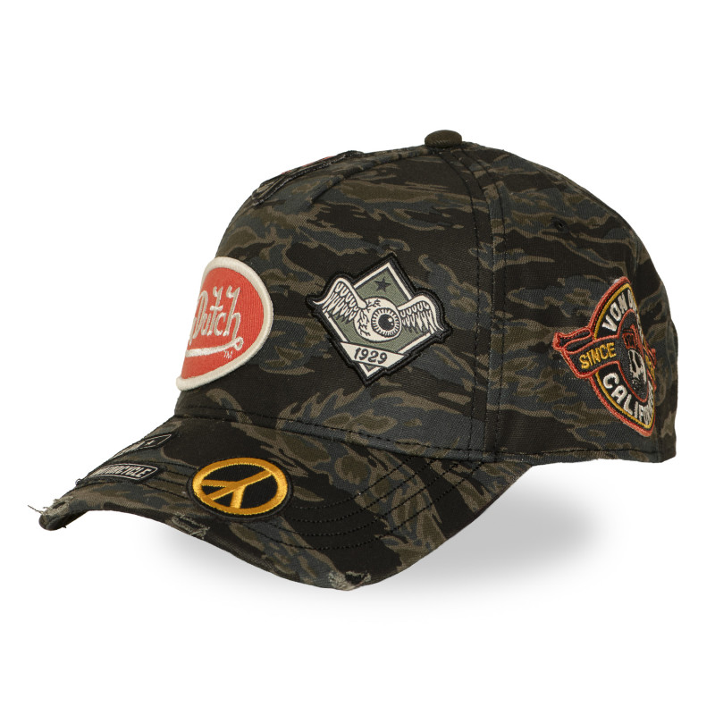 Casquette baseball effet usé avec patch Kamo Tiger | Von Dutch