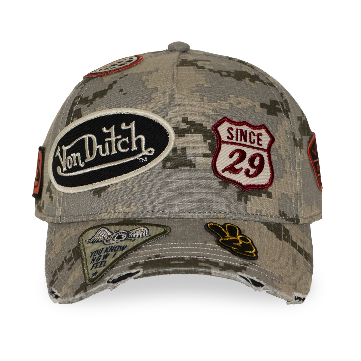 Casquette baseball effet usé avec patch Kamo Sand