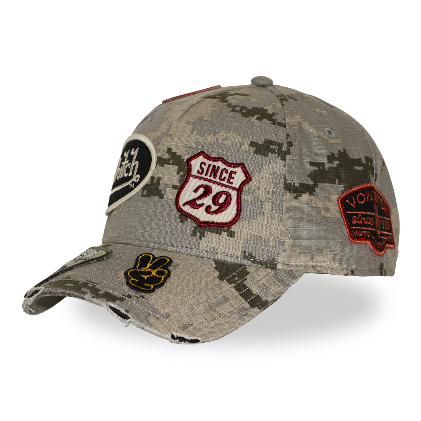 Casquette baseball effet usé avec patch Kamo Sand | Von Dutch