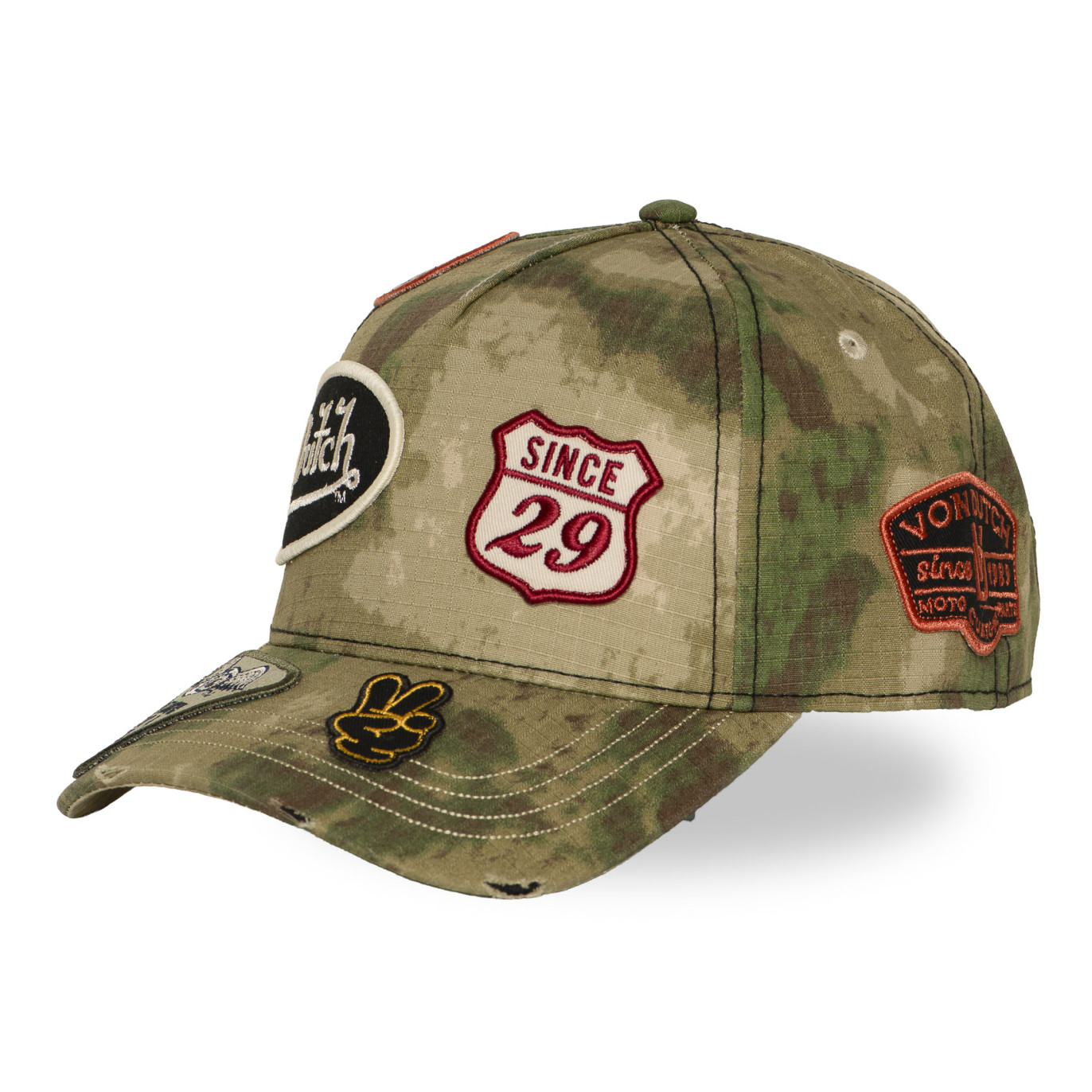 Casquette baseball effet usé avec patch Kamo Forest | Von Dutch