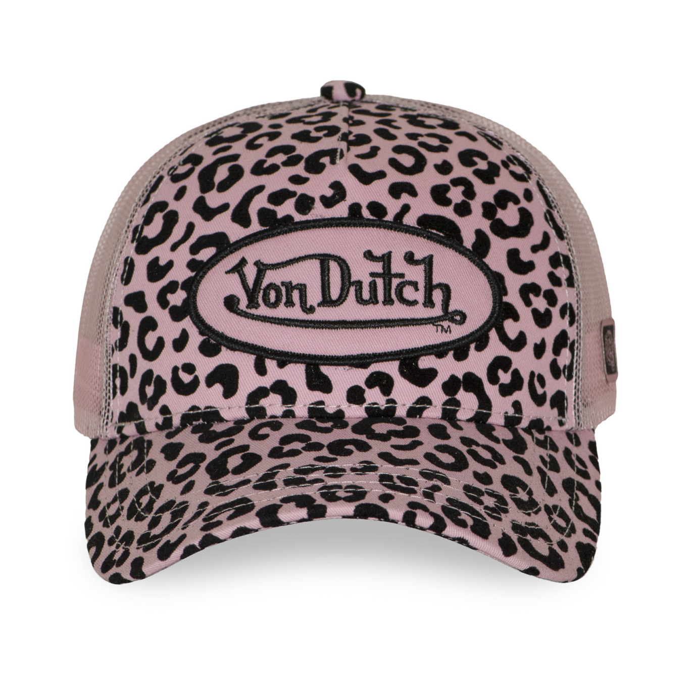 Casquette baseball Velvet avec print et broderie Leopard Rose