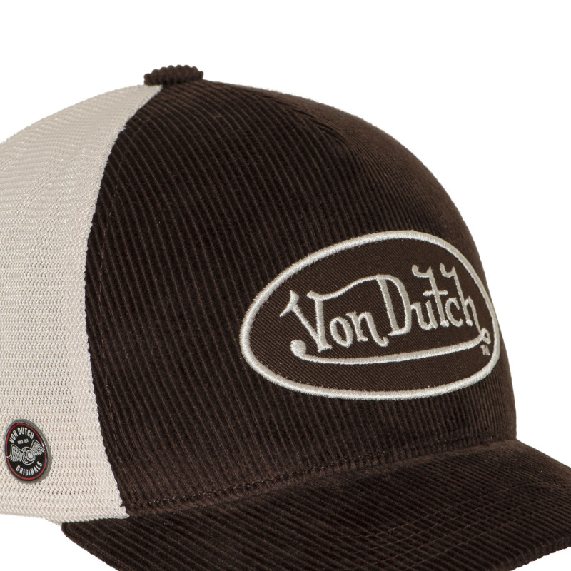Casquette baseball premium filet en velours côtelé et patch | VonDutch