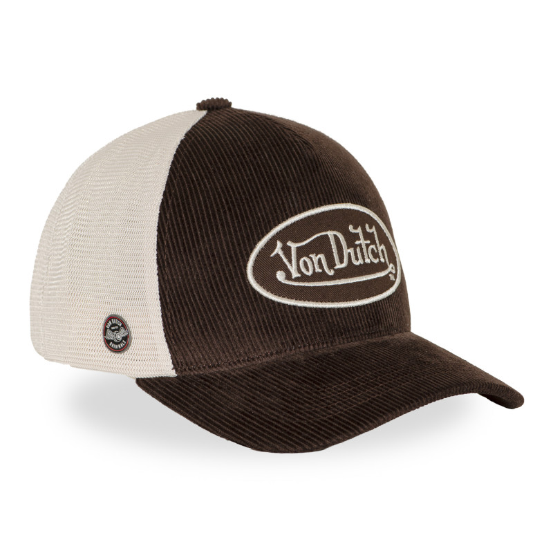 Casquette baseball premium filet en velours côtelé et patch | VonDutch