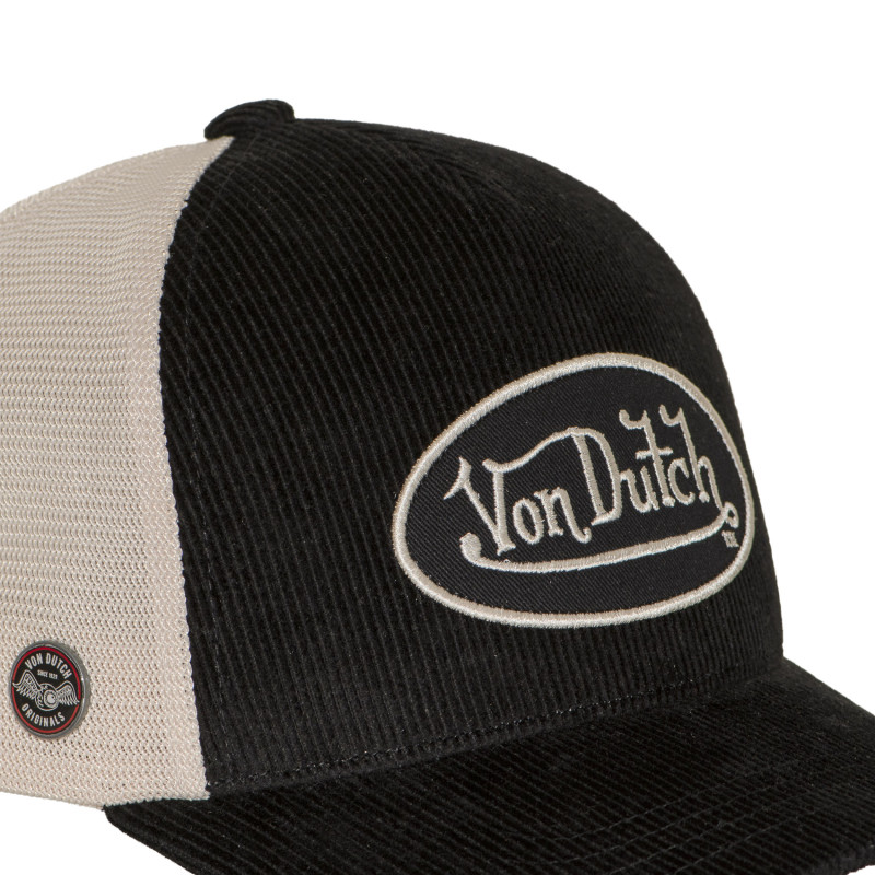 Casquette baseball premium filet en velours côtelé et patch | VonDutch