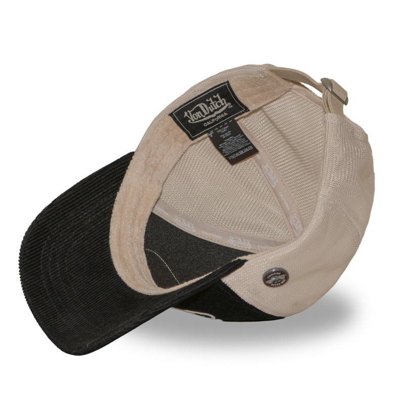 Casquette baseball premium filet en velours côtelé et patch | VonDutch