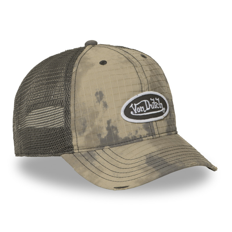 Casquette baseball filet en ripstop effet usé avec patch Mac kamo | VonDutch