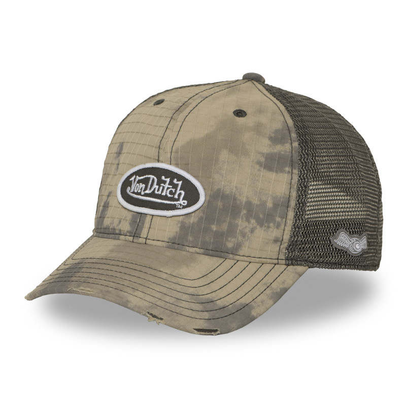 Casquette baseball filet en ripstop effet usé avec patch Mac kamo | VonDutch