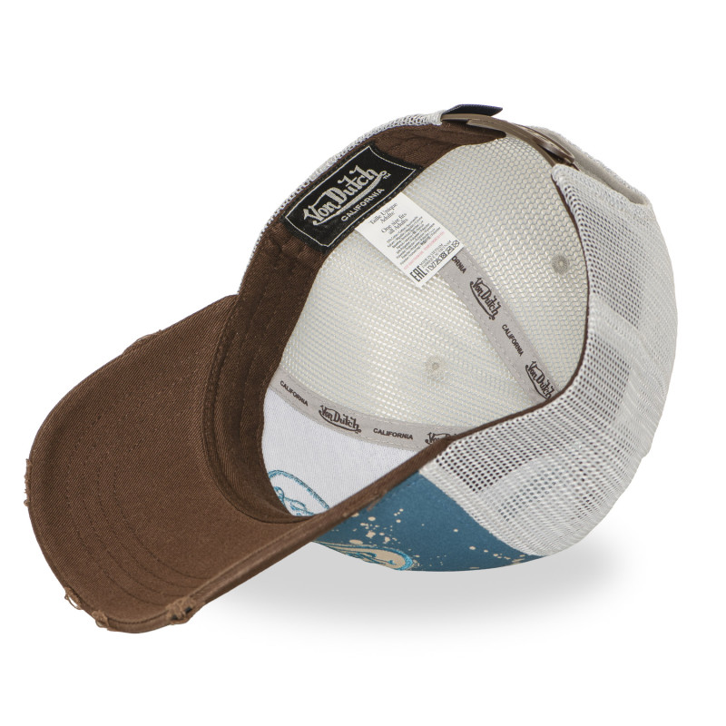 Casquette baseball effet usé avec broderie et print Tag Blue