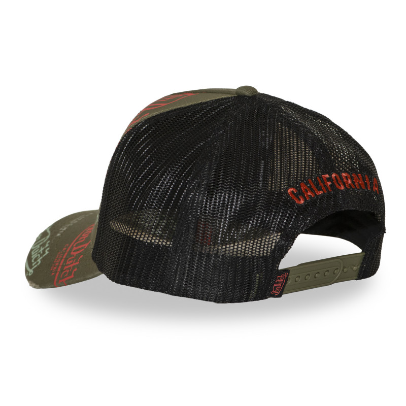 Casquette trucker effet usé avec patch et print Café | VonDutch