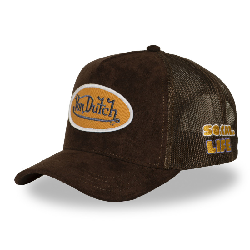 Casquette trucker filet en suédine avec patch | VonDutch