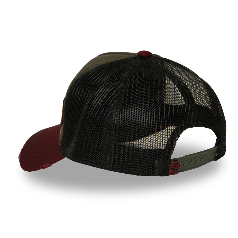 Casquette trucker filet effet usé avec patch et print | VonDutch