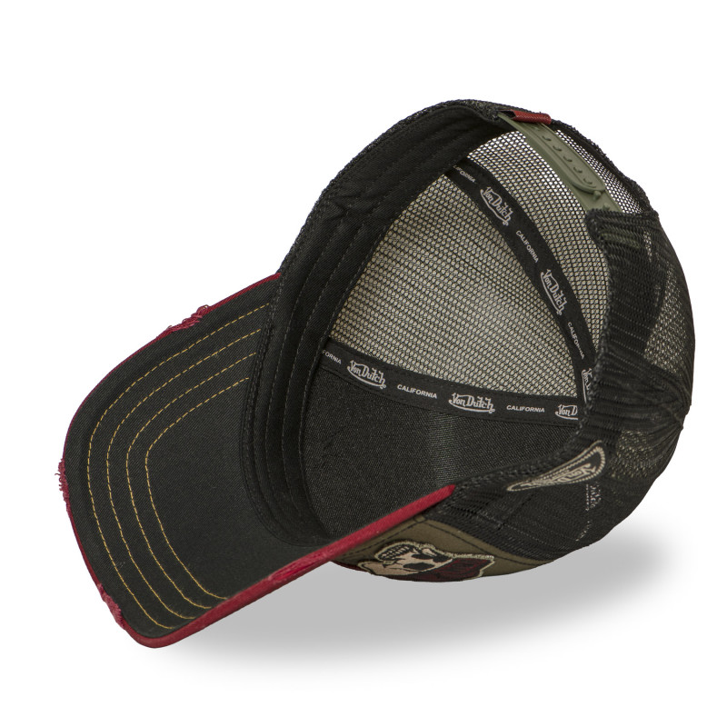 Casquette trucker filet effet usé avec patch et print | VonDutch