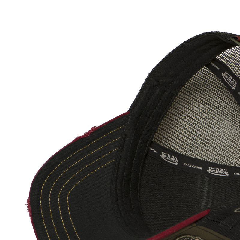 Casquette trucker filet effet usé avec patch et print | VonDutch
