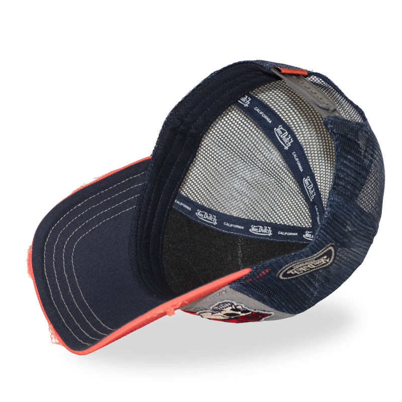 Casquette trucker filet effet usé avec patch et print | VonDutch