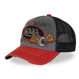 Casquette trucker filet effet usé avec patch et print Patches18