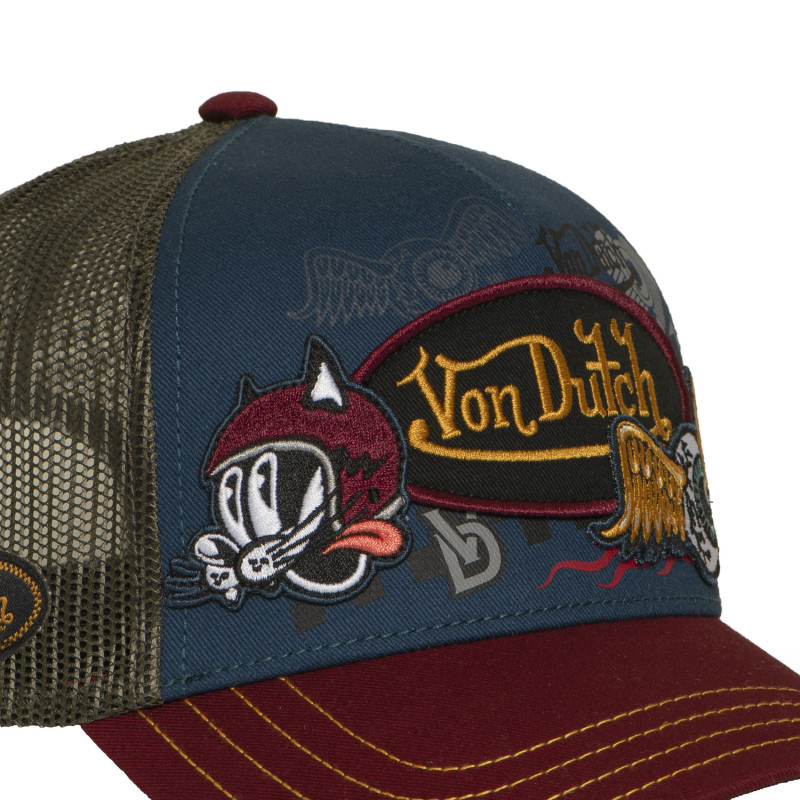 Casquette trucker filet avec patch et print | VonDutch