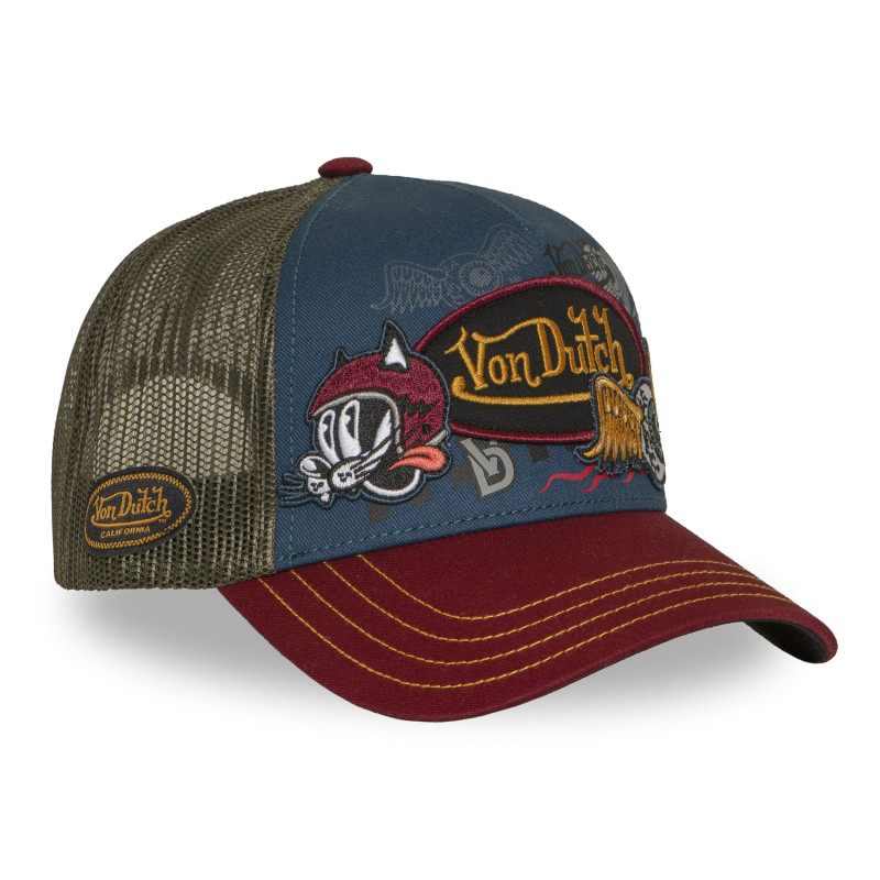 Casquette trucker filet avec patch et print | VonDutch